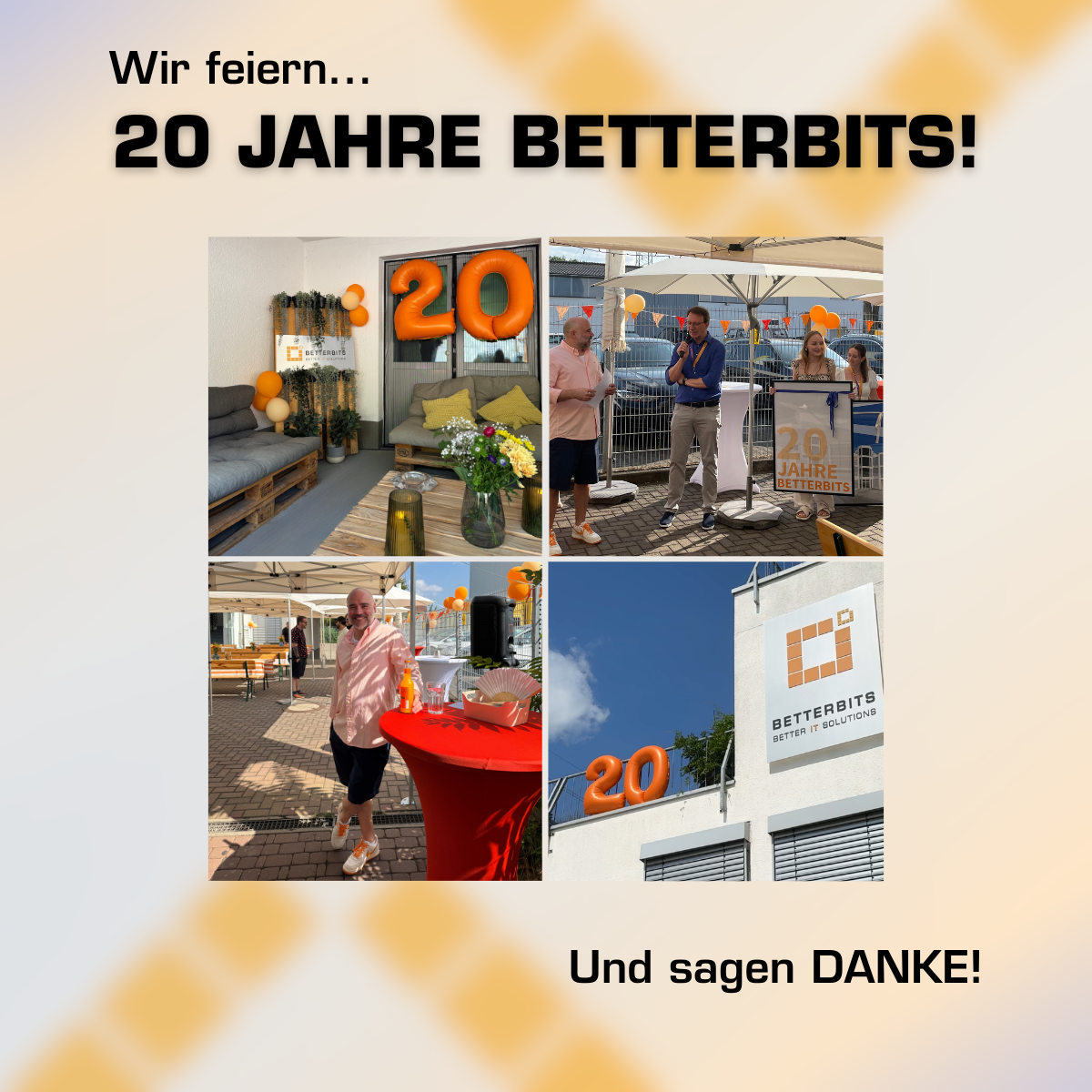 4 Fotos von unserer Jubiläumsfeier am 16.08.2025.